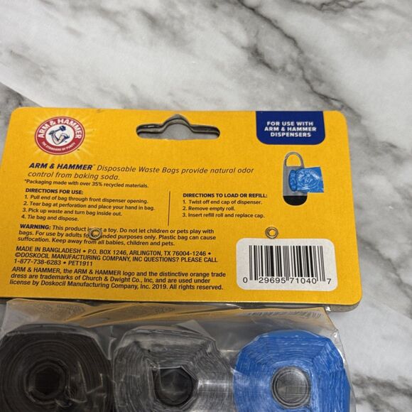 Arm & Hammer Disposable Dog Waste Bag Refills Fresh Scent 180Count - Picture 4 of 6